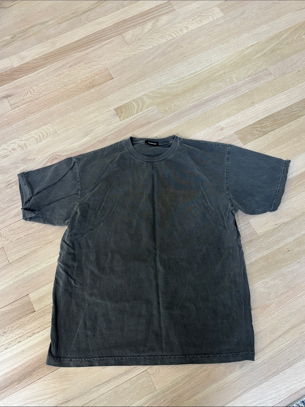 TALENTLESS Washed Black Short Sleeve Crewneck Tee